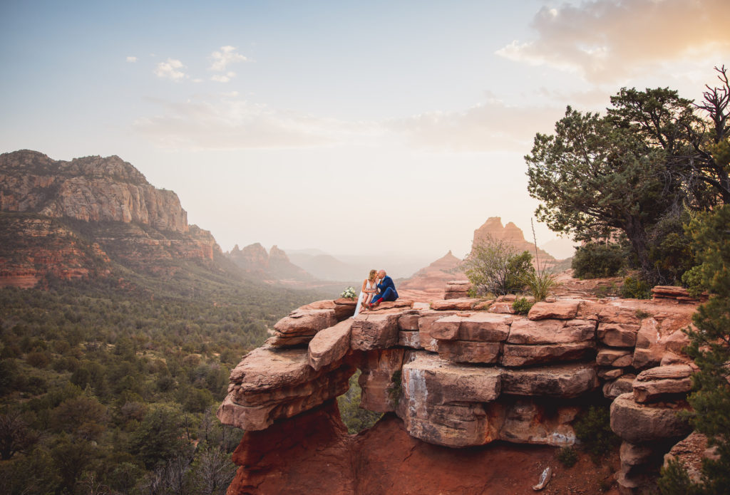 Aimee & Justin's Real Wedding at Lovers Knoll and Merry GO Round Sedona, Arizona