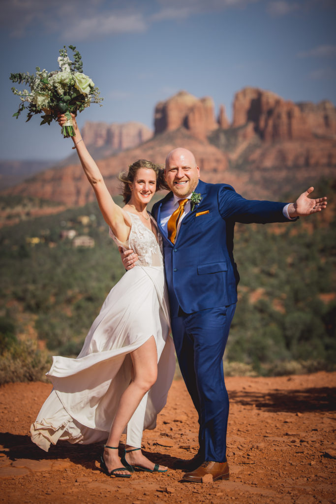 Aimee & Justin's Real Wedding at Lovers Knoll and Merry GO Round Sedona, Arizona